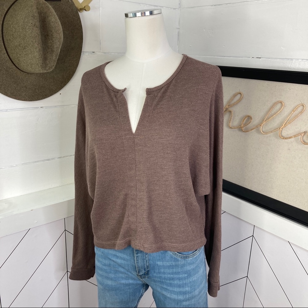 DYI Mellow Long Sleeve Waffle Top